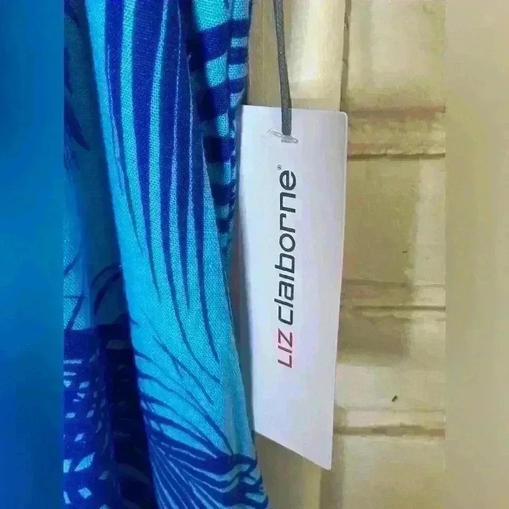 Liz Claiborne Linen CALYPSO PALMS Tank Dress Size Small - Picture 5 of 8